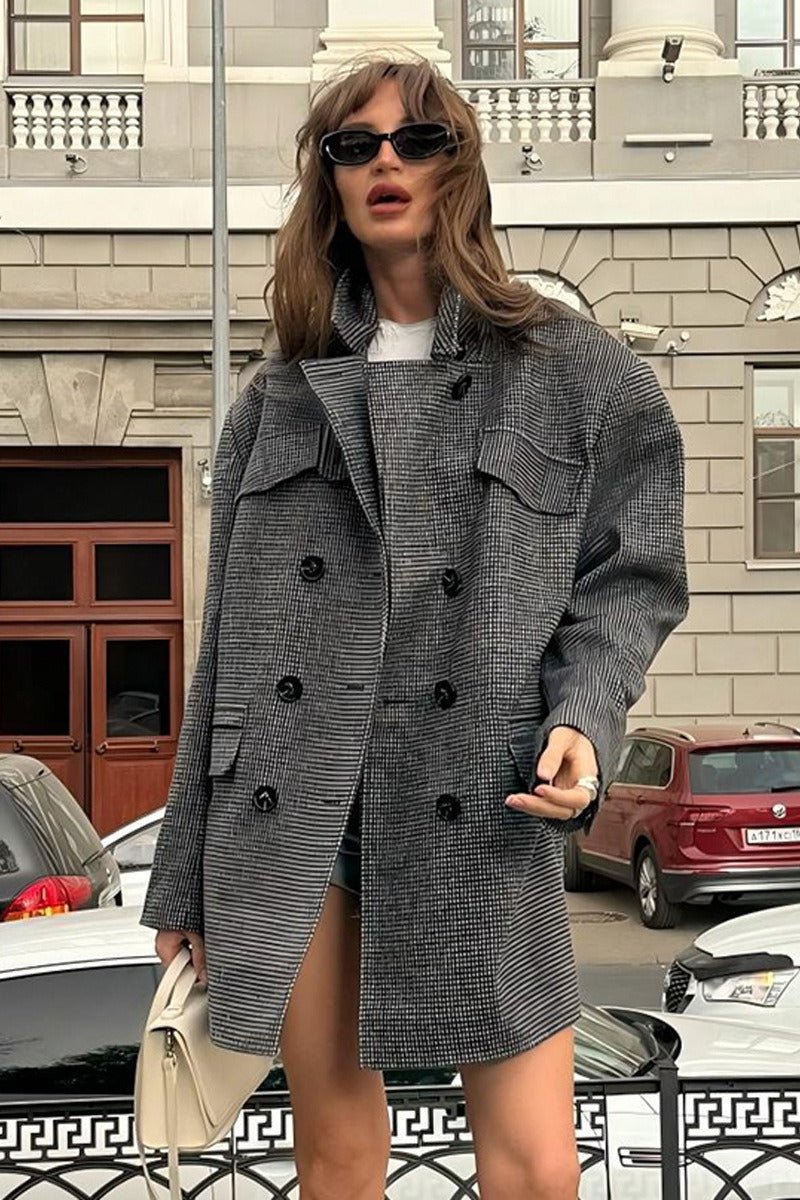 Alexandra Houndstooth Long Coat